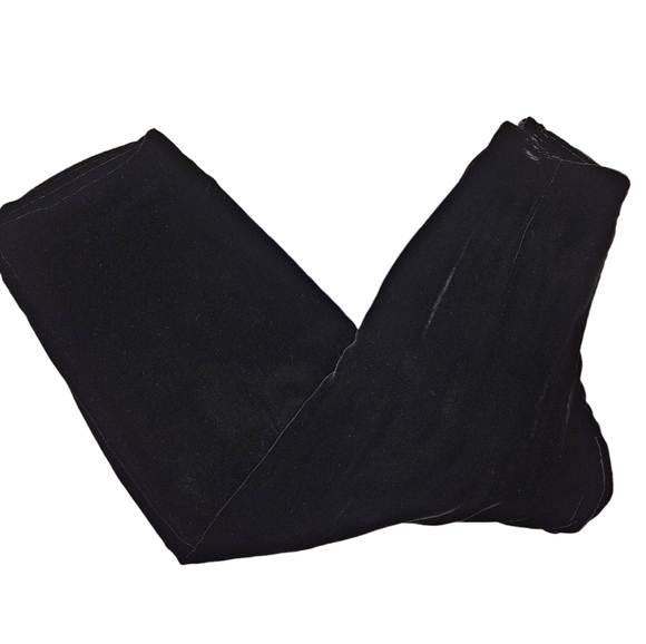 Rena Rowan Black Silk Velvet‎ Wide Leg Dress Pants Size 8P Women's Petite - Picture 1 of 9